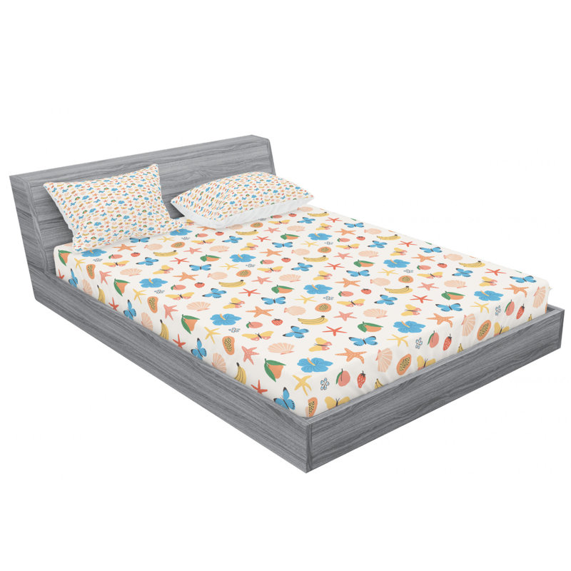 Microfiber Sheet Set, Queen Sheet Set + Fitted Sheet + 2 Pillowcases, Summer