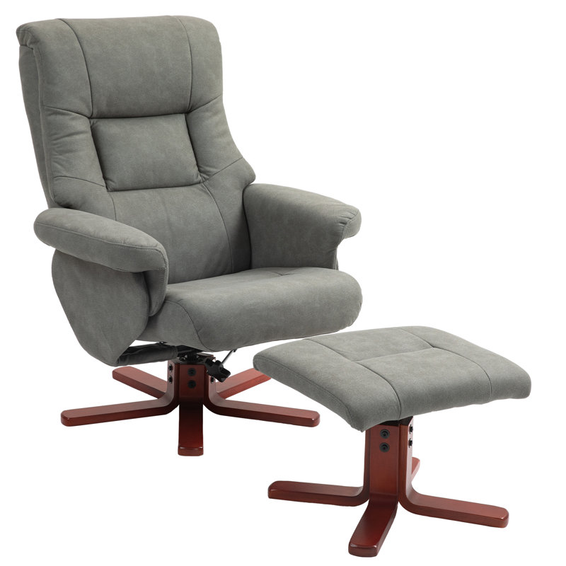  Corin Upholstered Recliner with Footstool