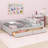 Upholstered Platform Bed With USB-1573369383