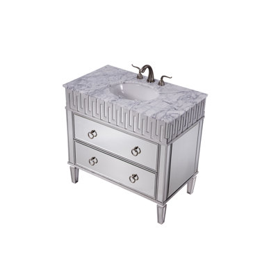36'' Single Bathroom Vanity with Marble Top