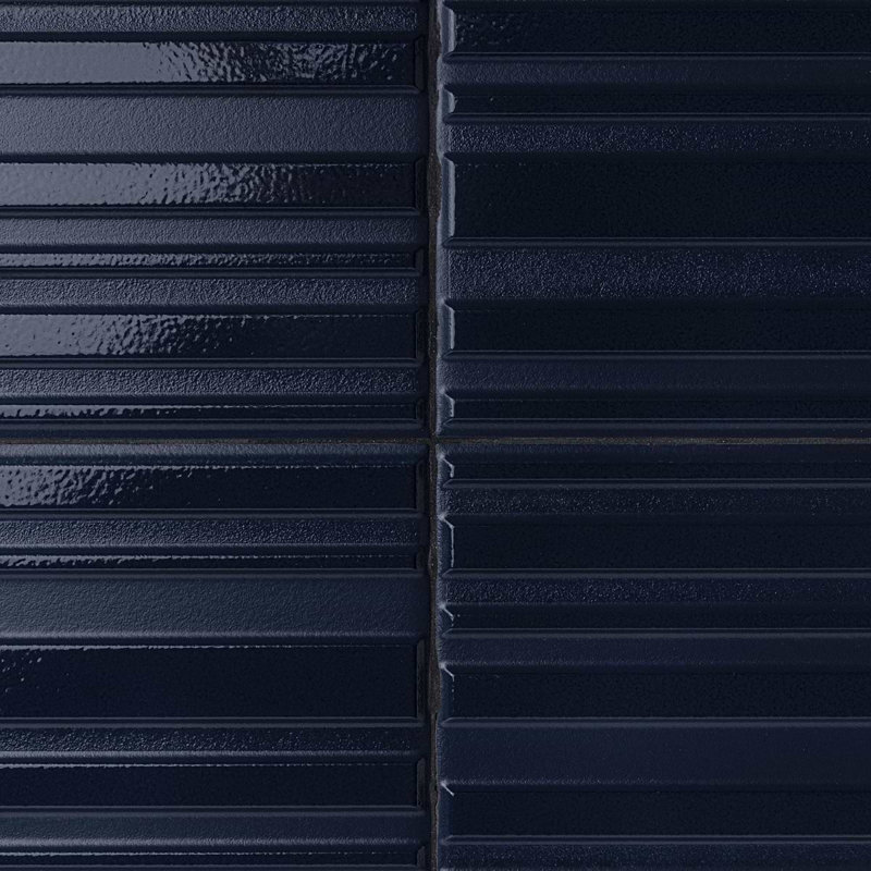 Sydney 8x16 3D Mixed Finish Ceramic Tile, Blue