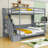 Full Over Full Murphy And Loft Bed Combination With Hydraulic System And Hidden Desk-281052237
