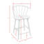 Ensemble de chaises tabouret à hauteur de comptoir contemporain à deux broches, idéal pour les meubles de cuisine, de salle à manger et de bar-1381588477