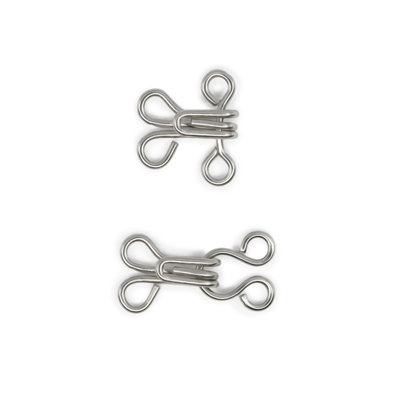 Crochets et yeux Dritz, taille 2, argent, 96 ensembles