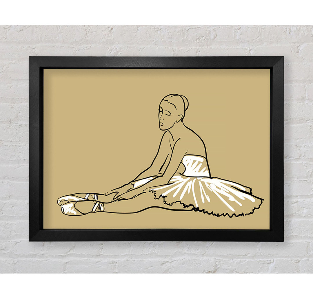 Gerahmtes Wandbild Beige White Ballerina 4