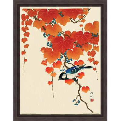 Bird And Red Ivy by Ohara Koson - No Frame Painting