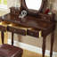 Coiffeuse avec miroir, 5 tiroirs, 1 chaise