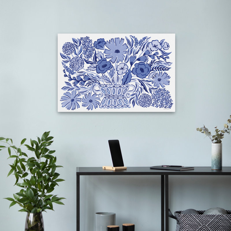 Contemporain bleu rêverie I, H 24 po x l 16 po
