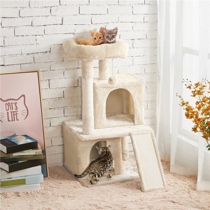 91cm H Multilevel Cat Tower, Beige