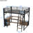 Full Metal Loft Bed With Desk, And Wardrobe, Featuring Led Lights, Charge Station Robust Frame , Wardrobe Storage -