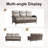 8- Piece Outdoor Porch Sofa Conversation Set With Split-Type Fire Pit Table & Swivel Chairs-1410570521