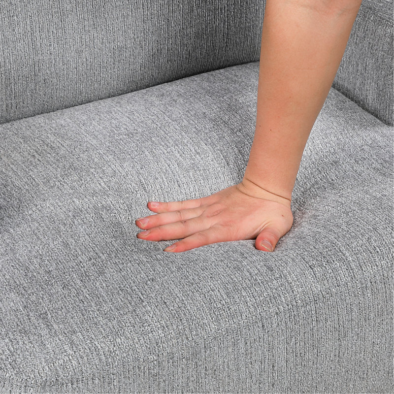 Mobilier de salon moderne - Fauteuil à oreilles gris avec chenille et siège élégant, contreplaqué, pièce de décoration intérieure