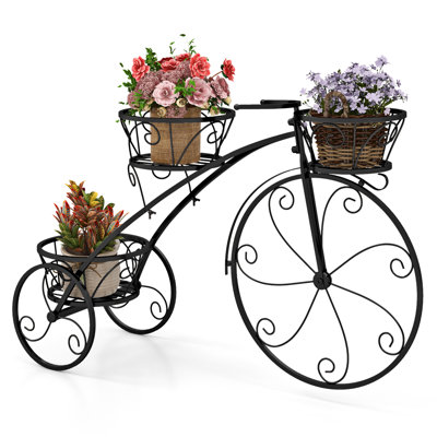 Support pour plante à vélo à 3 niveaux avec paniers creux