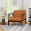 Chaise d'appoint à structure en bois d'hévéa avec accoudoirs pour le salon-381562619