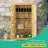 Wooden Garden Shed, Outdoor Storage Cabinet With Waterproof Galvanized Metal Roof, Narrow Tool Shed With 3 Shelves And Lockable Door, Natural