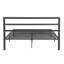 Grand lit plateforme en métal avec tête de lit, structure durable, conception moderne, facile à assembler, gris anthracite