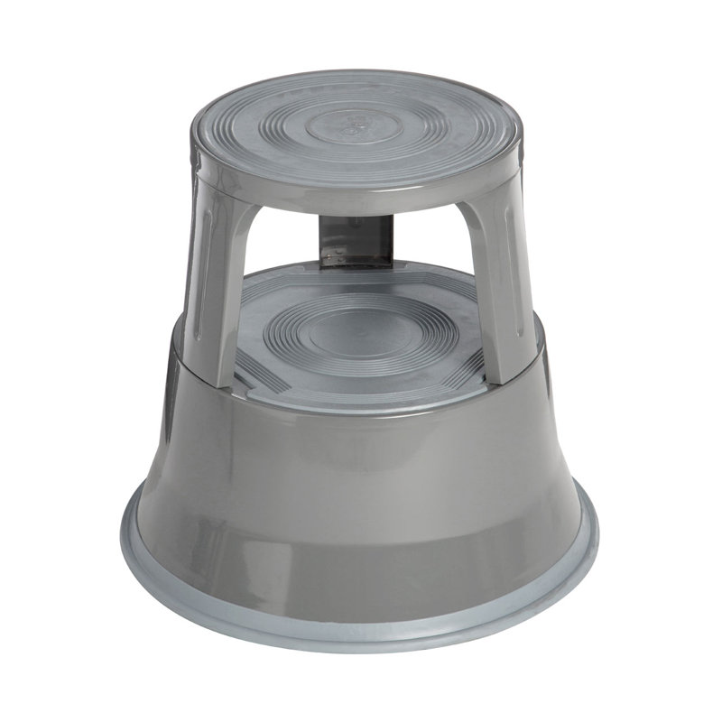 2-Step Steel Step Stool, Light Grey