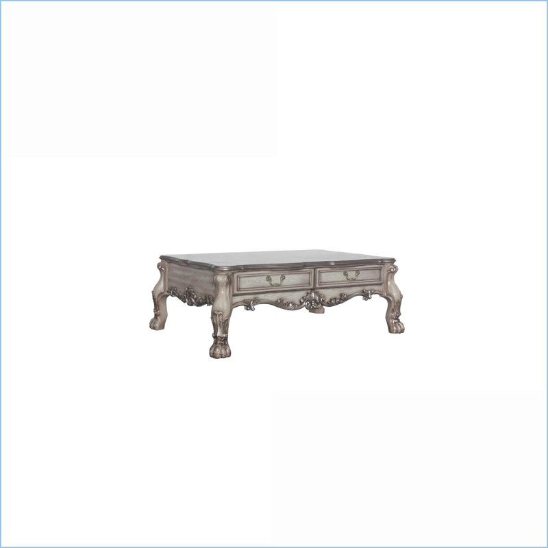 Table basse avec 2 tiroirs Bone White