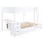 Lit superposé blanc avec lit gigogne simple, rangement de bureau pour l'organisation - Chambre d'adulte transformatrice peu encombrante