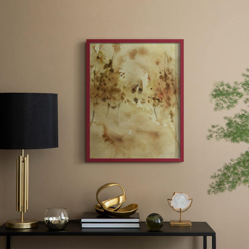 «Yellow Memory I», reproduction encadrée - bois massif, H 15 po x l 12 po, Rouge