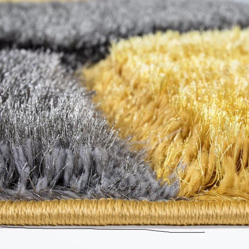Geometric Shag Area Rug, Rectangle 200 x 290 cm