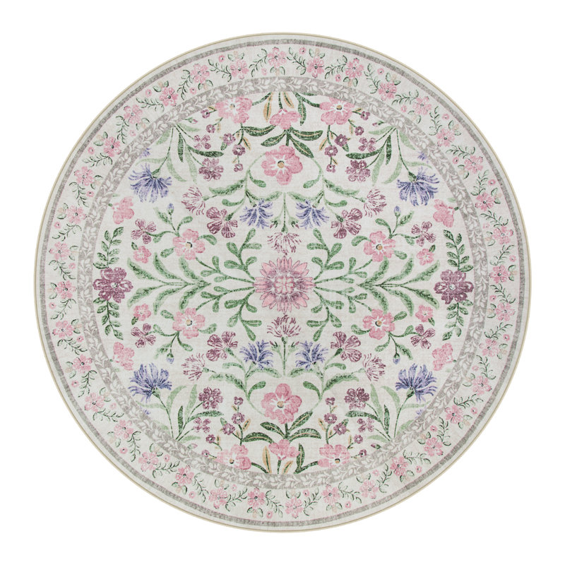 Kaldi Kaldi Oriental Botanical Floral Machine Washable Area Rug with Non-Slip Backing for Living Room, Dining Room, Bedroom