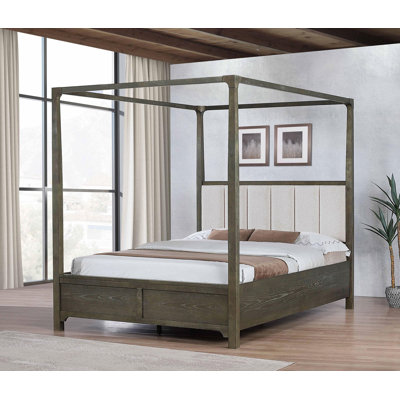 Four Poster Canopy Bed Dark Cocoa