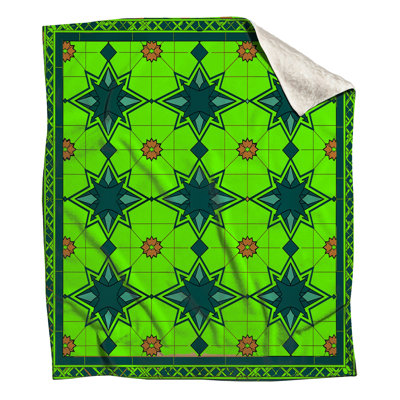 Green Star Tile Pattern Blankets