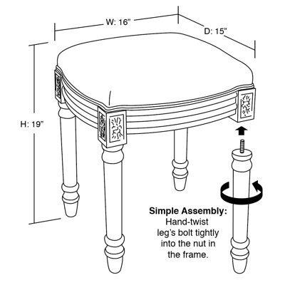 Tammy Solid Wood Accent Stool