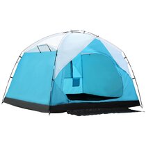 vidaXL Tente de camping 4 personnes bleu marine et bleu clair - La