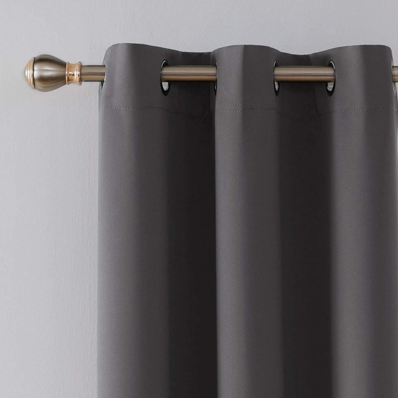 Blackout Curtain Pair, Dark Gray, 55" W x 102" L