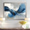 Abstrait tourbillon dans des tons bleus et blancs - art mural, impression sur toile bleu minimaliste