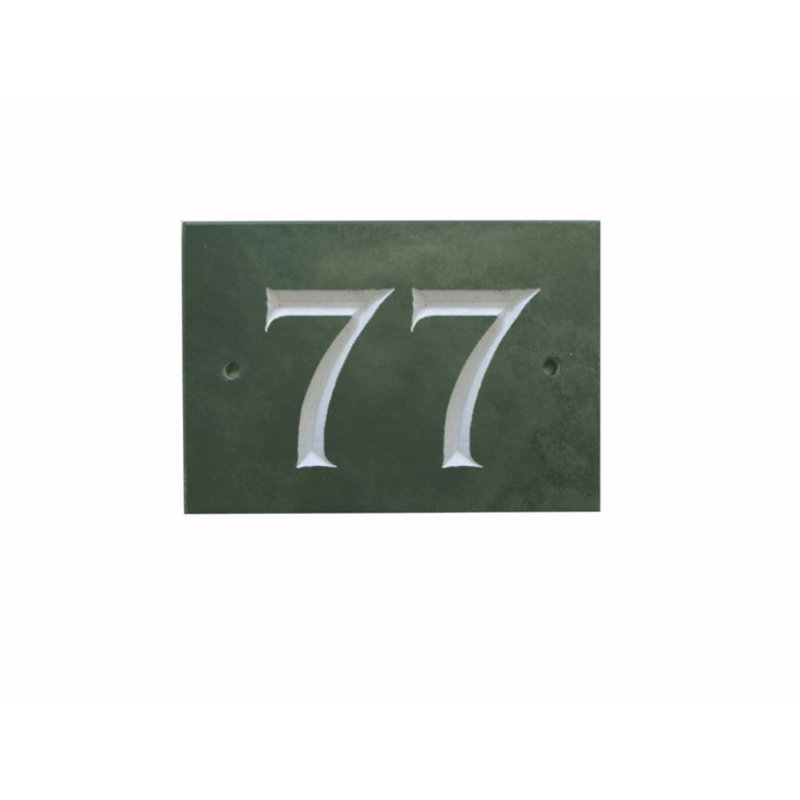 Odacia 10cm H Stone House Number, 77, Green