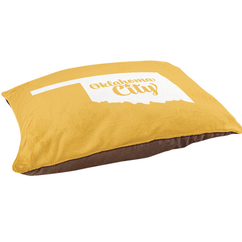 Coussin d’intérieur pour chien oklahoma city oklahoma, Petit (l 28 po x P 18 po x H 6 po), Jaune
