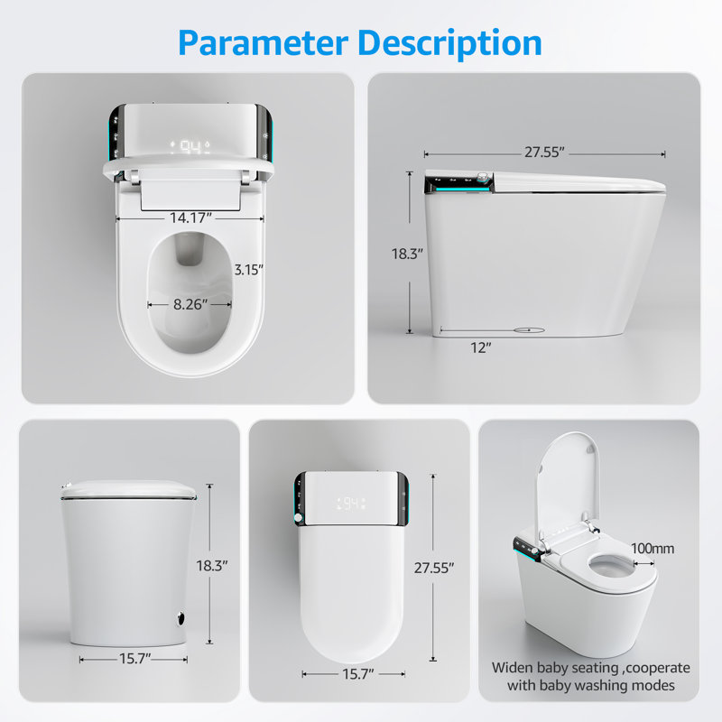 Toilette bidet allongée à double chasse (siège inclus)