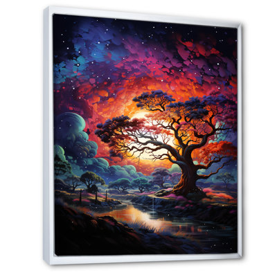 Baobab africain, teintes cosmiques - Art mural sur toile, arbre baobab