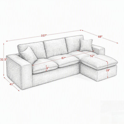 Canapé modulaire moderne avec méridienne réversible Boucle
