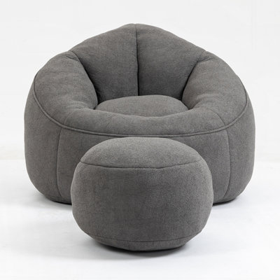 Soft Bean Bag Chair with Footstool Bean Bag Sofa Floor Sofa Floor Chair Large Bean Bag Chair