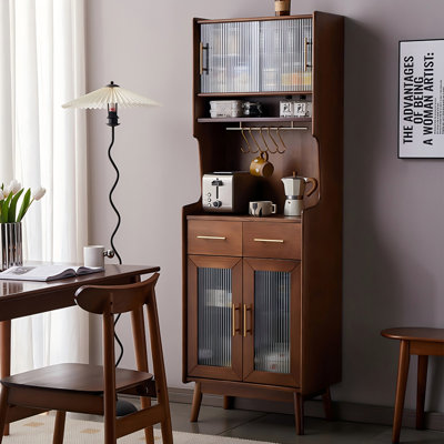 Buffet brun en bois trempé 23,62 po