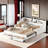 Wooden Daybed With Twin To King Design, Bookcases, Two Drawer And Usb Ports-2133092536