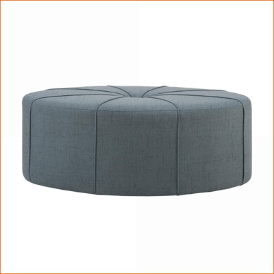 Repose-pieds 48,5 po, grand cocktail moderne, polyester | bleu | bois
