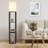 Emonnie 62.9" Column Floor Lamp with Shelves, Real Solid Wood and Bulb Included-2008062375