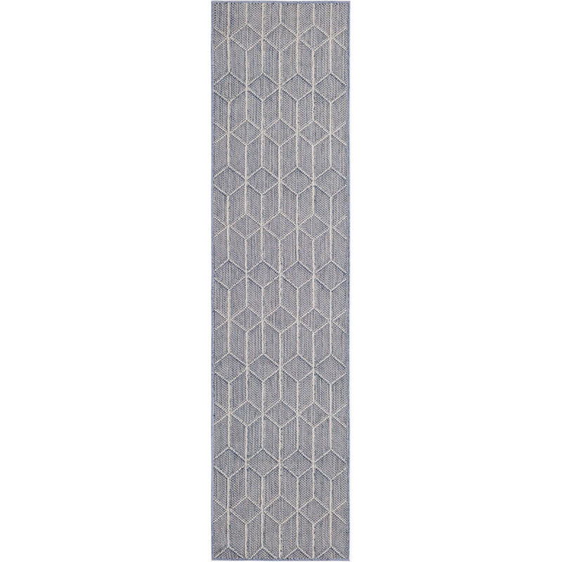 Tapis de couloir contemporain de couleur bleu clair Ohanlon, Tapis de couloir 2 pi x 8 pi