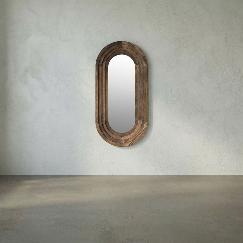 New Fuss Oval Solid Wood Wall Mirror