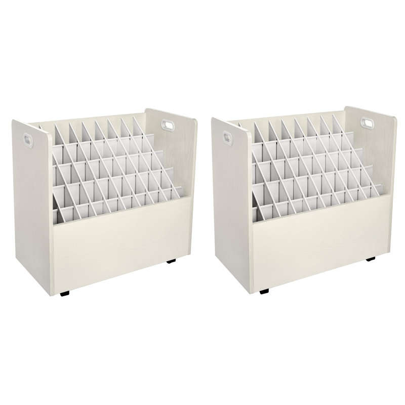 Rangement mobile à 50 compartiments Adiroffice, Blanc