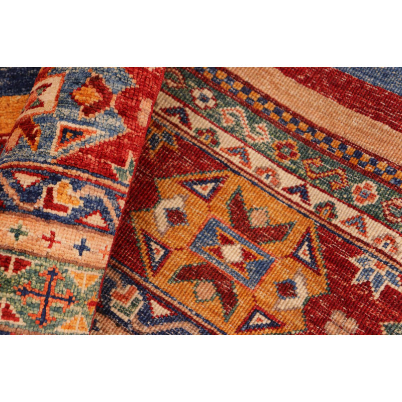 Tapis rouille / beige en laine 6 pi 1 po x 9 pi 8 po Lovorko