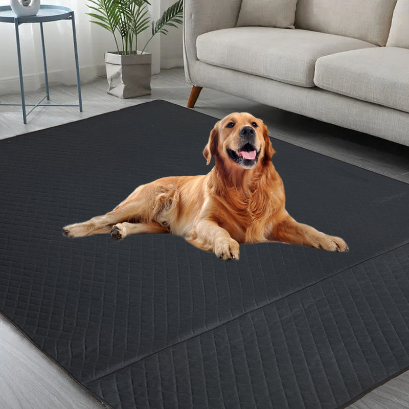 Tapis / coussin pour animal de compagnie robuste et imperméable lavable, Noir, 72 po x 72 po