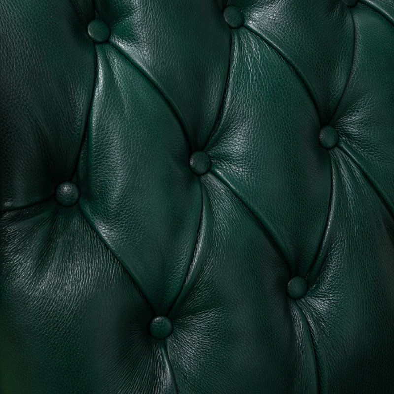Fauteuil inclinable en cuir véritable l 31,5 po Almantas, Cuir véritable vert