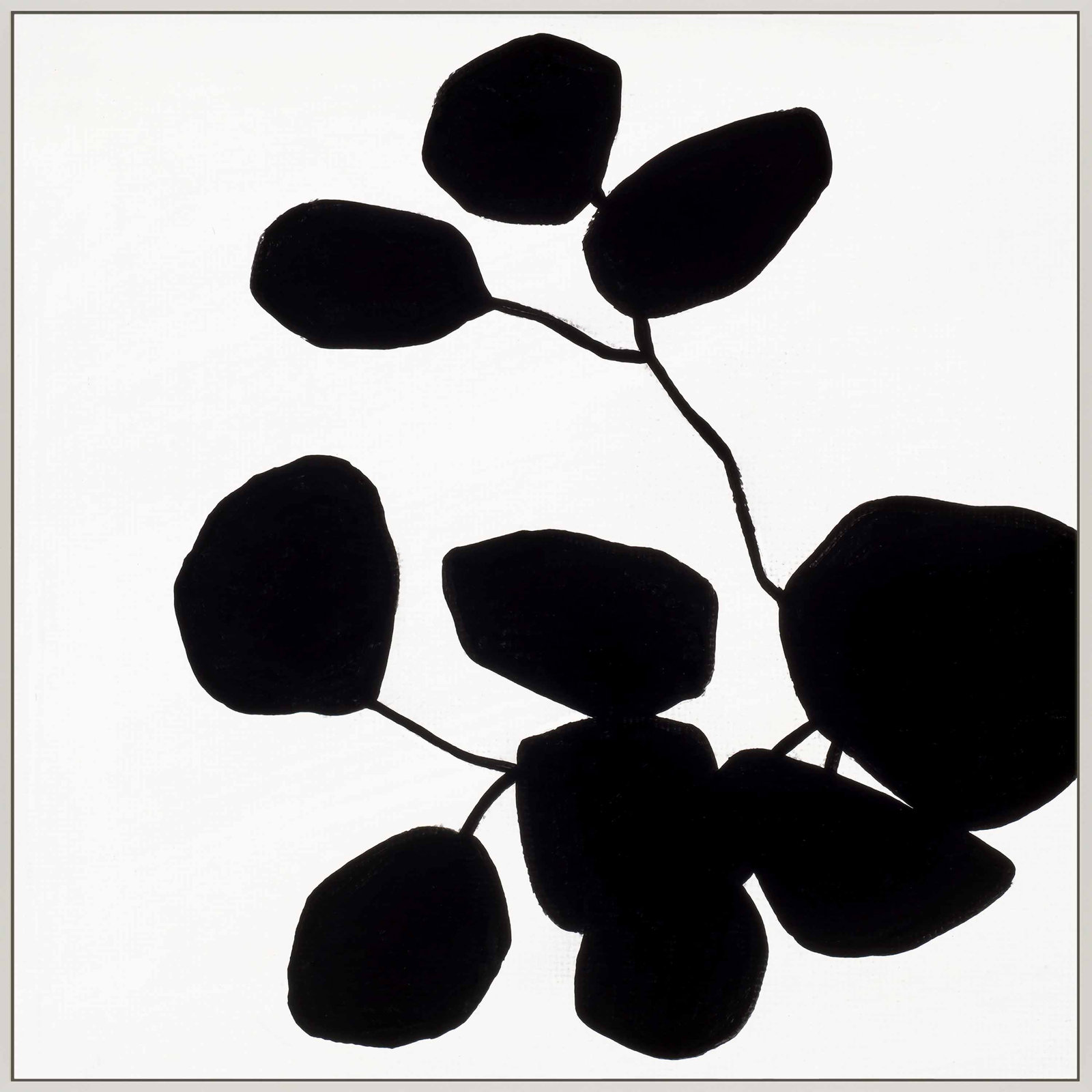 Modern Botanical 5 by Lee Lessem, White Framed Canvas, 30" H x 30" W x 1.38" D