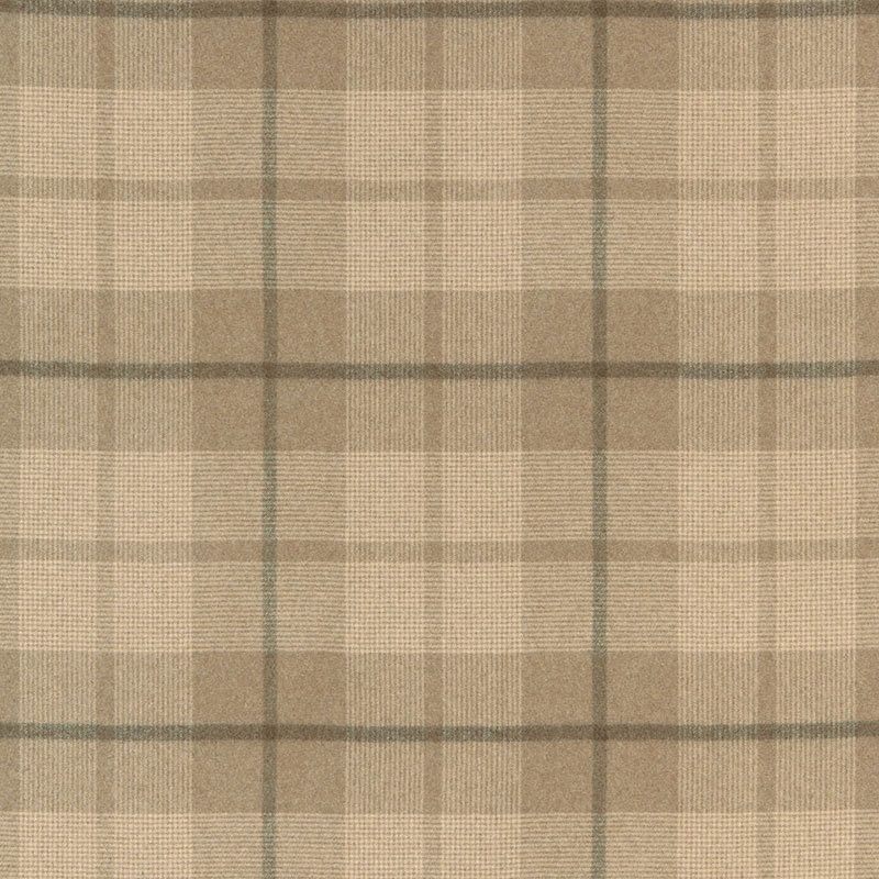 Montana Wool Plaid Fabric, Taupe/Tan